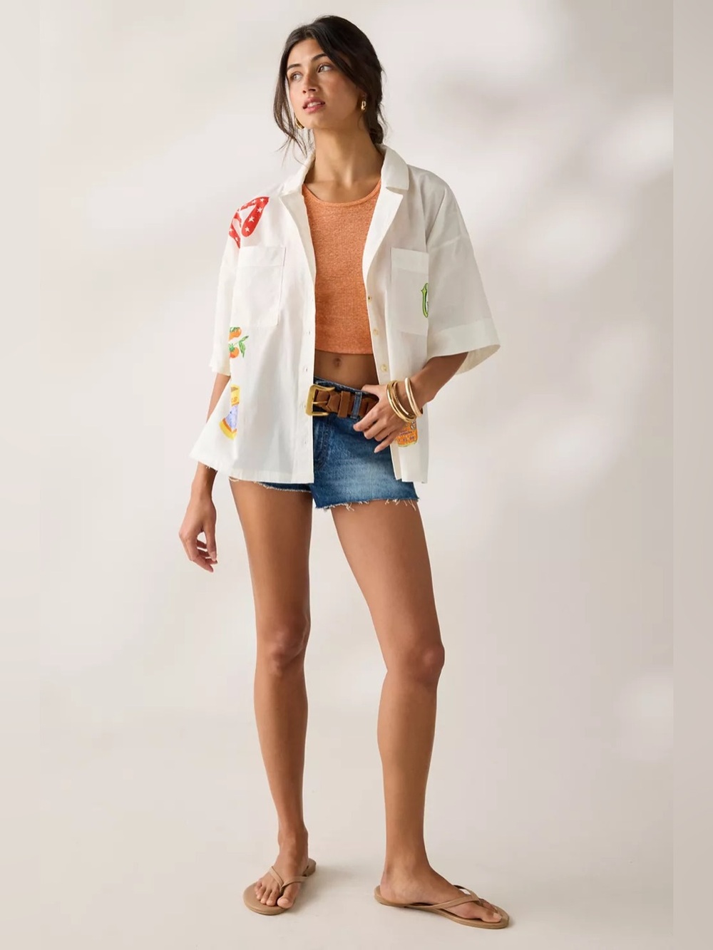 UO BDG Keepsake Souvenir Graphic Short Sleeve Button-Up Shirt - Picture 4 of 6
